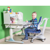 Комплект Mealux парта Edmonton BD-610 W/G с полкой и кресло Match Y-528 F