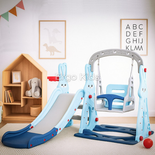 Гірка-гойдалка для дітей Mealux Bunny KD-B261 Blue - Ergo-Kids