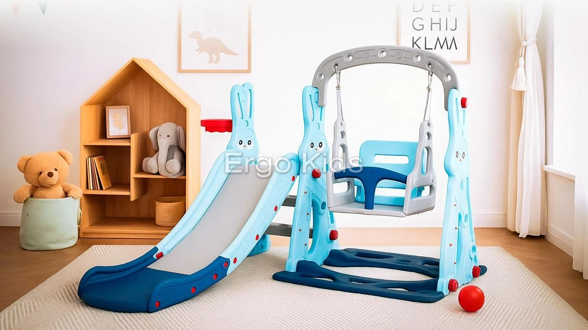 Горка-качеля для детей Mealux Bunny KD-B261 Blue - Ergo-Kids